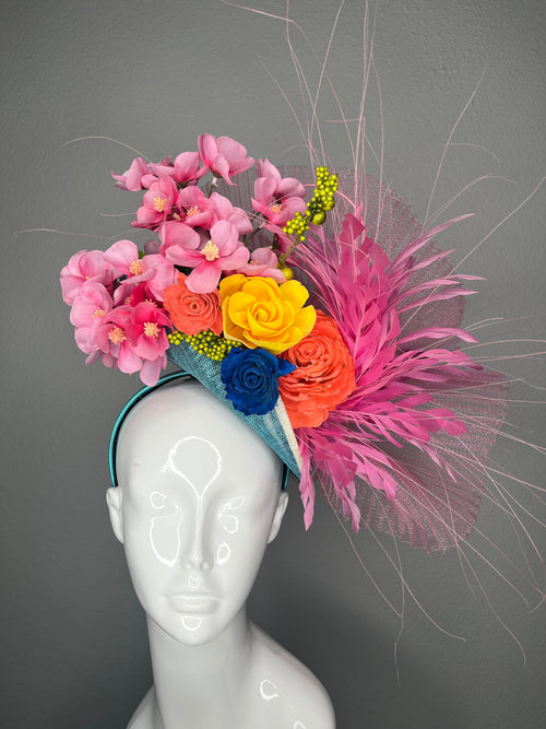 Blumen Confetti Garden Federn Fascinator Hut