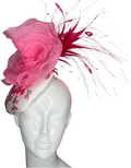Rose Radiance: Handgefertigter Rosa Blumen Fascinator