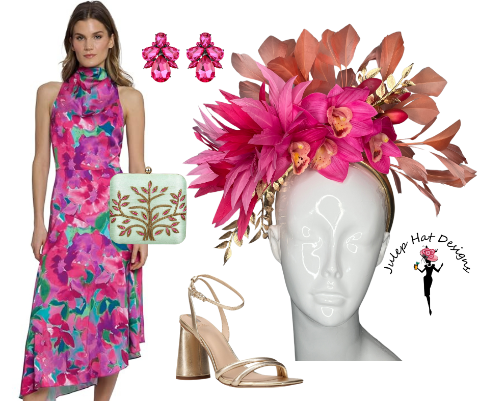 Tropische Eleganz Faszinator Pastell Blumen & Gold Accent Kopfstück