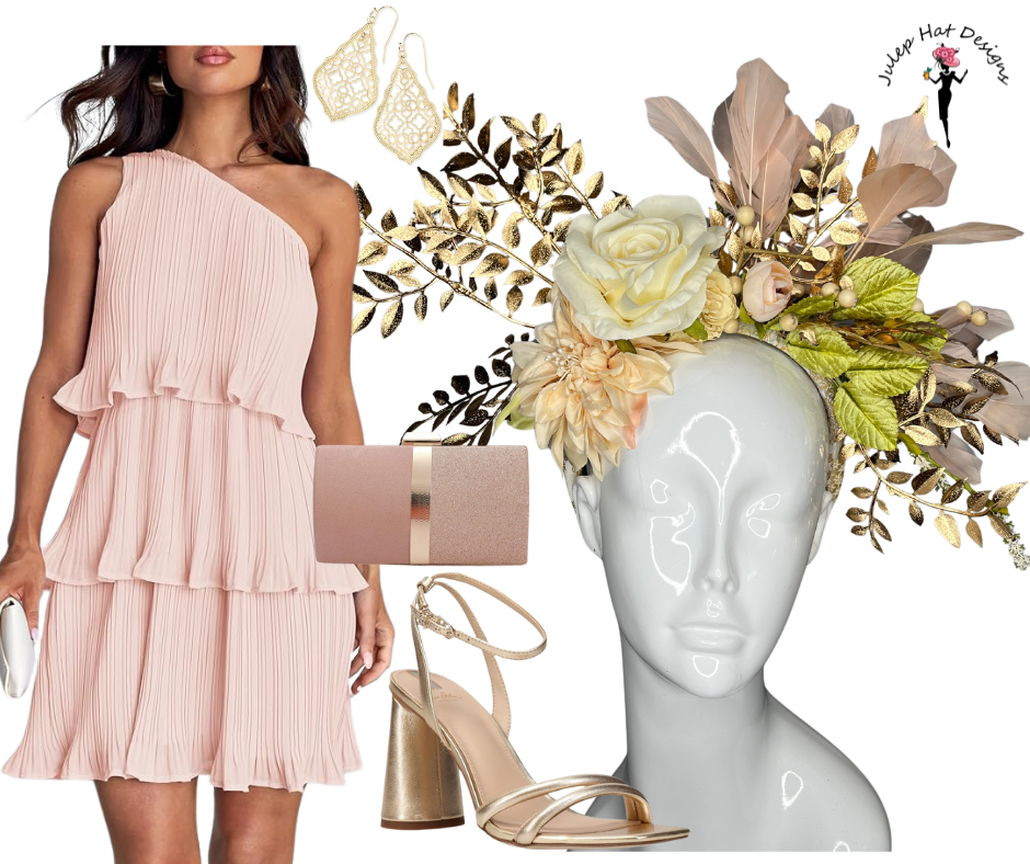 Golden Bloom Gold, Creme und Peachy Blush Eleganz Faszinator