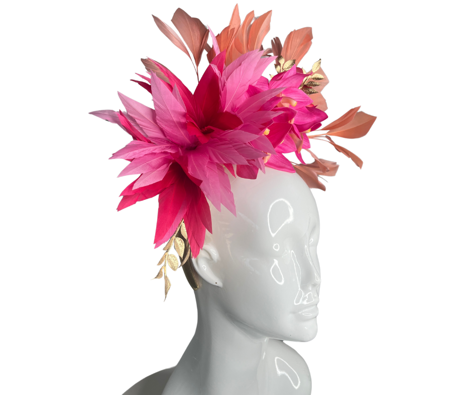 Tropische Eleganz Faszinator Pastell Blumen & Gold Accent Kopfstück