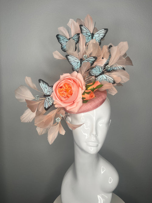 Apricot Peach Flutter in Bloom Fascinator-Hut