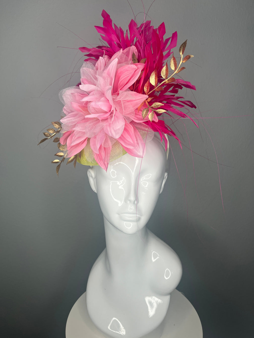 Petal Parade – Rosa, Yellow & Gold Statement-Fascinator