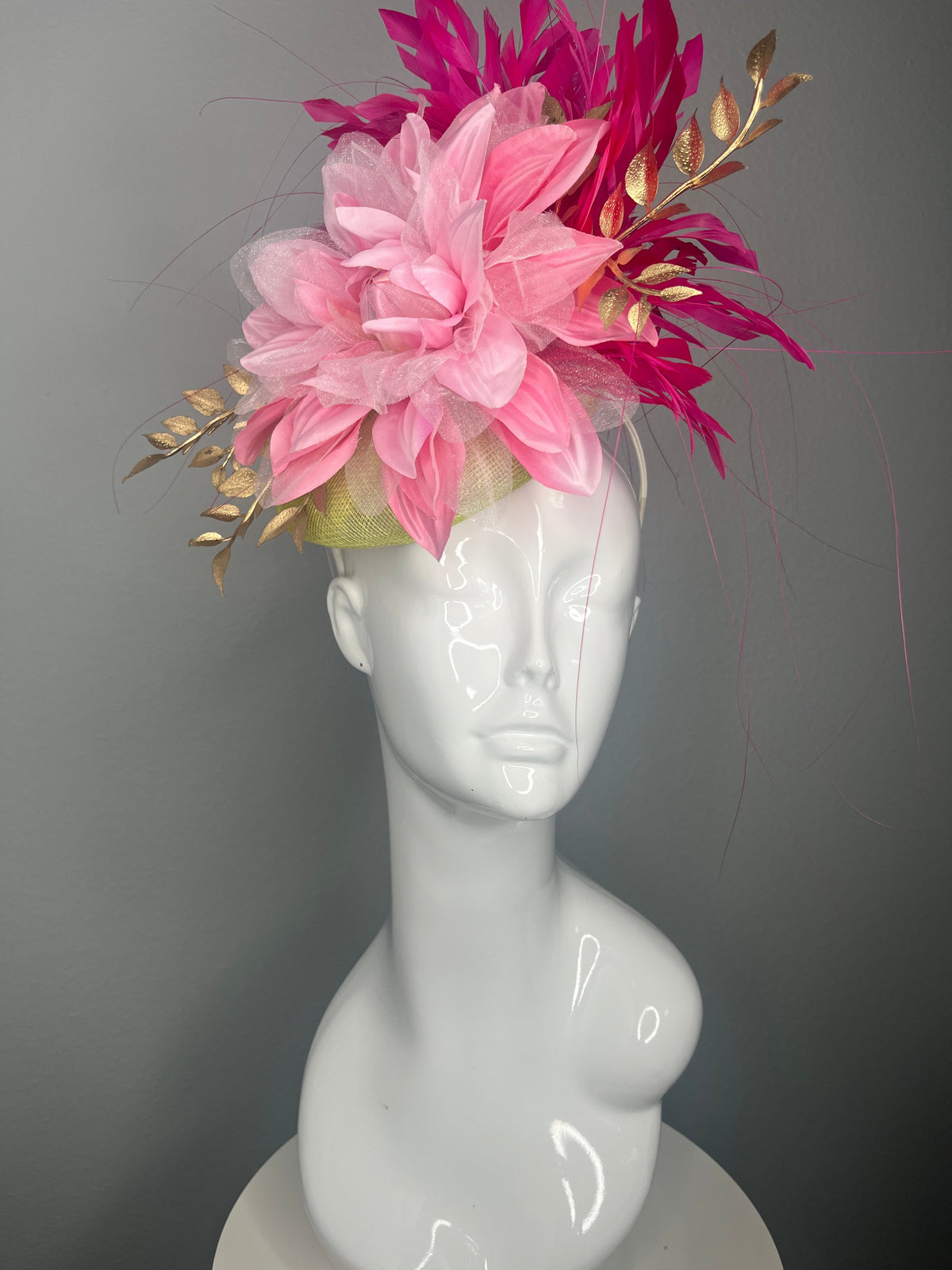 Petal Parade – Rosa, Yellow & Gold Statement-Fascinator