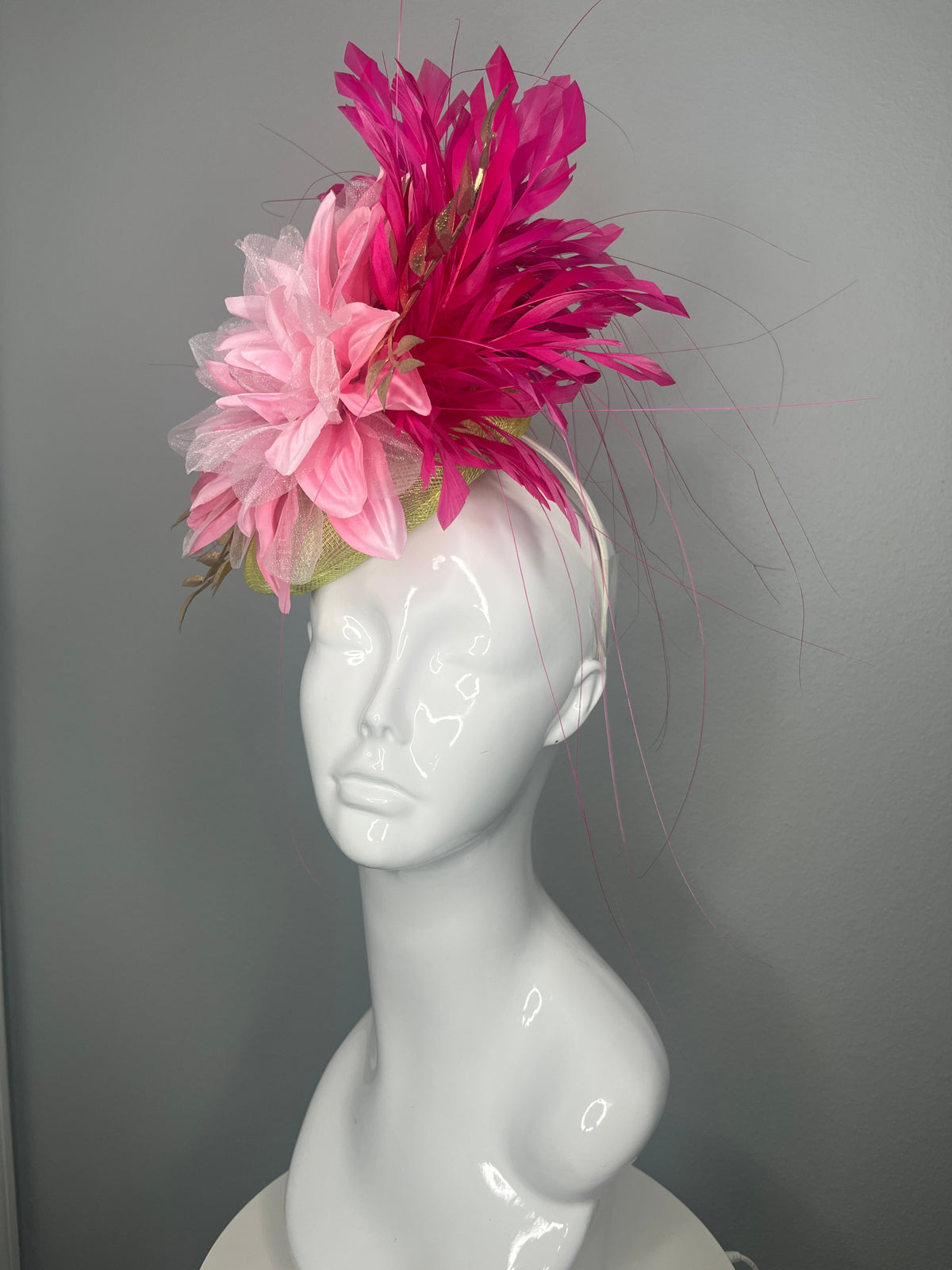 Petal Parade – Rosa, Yellow & Gold Statement-Fascinator