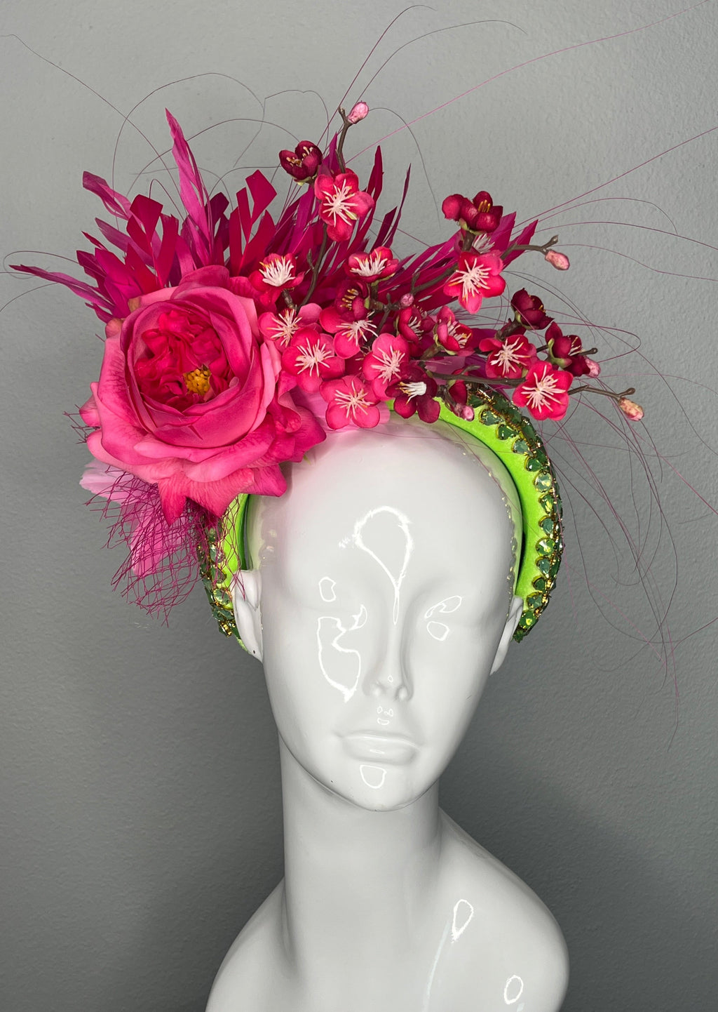 Electric Bloom Neon Grün & Fuchsia Statement Faszinator