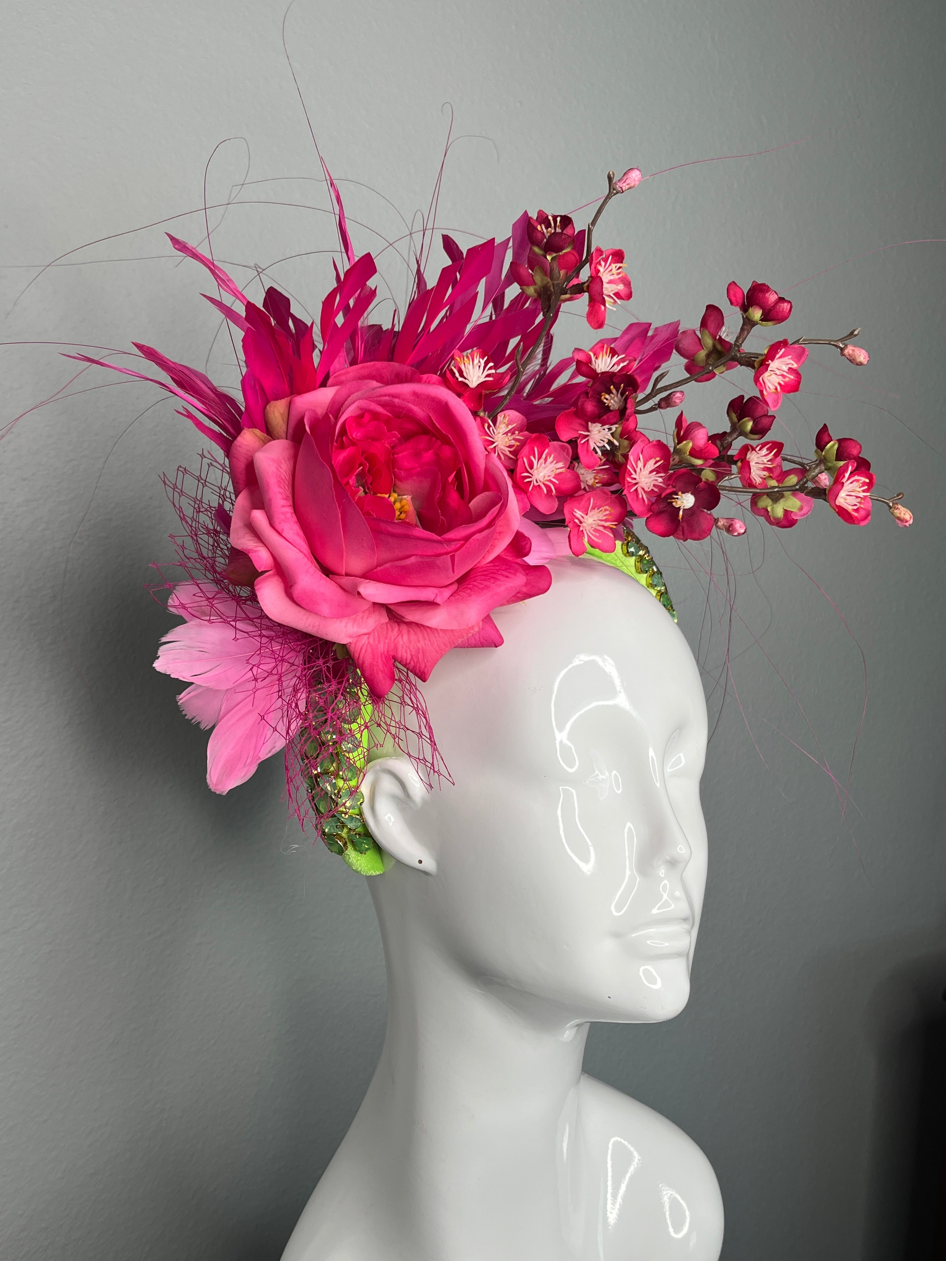 Electric Bloom Neon Grün & Fuchsia Statement Faszinator