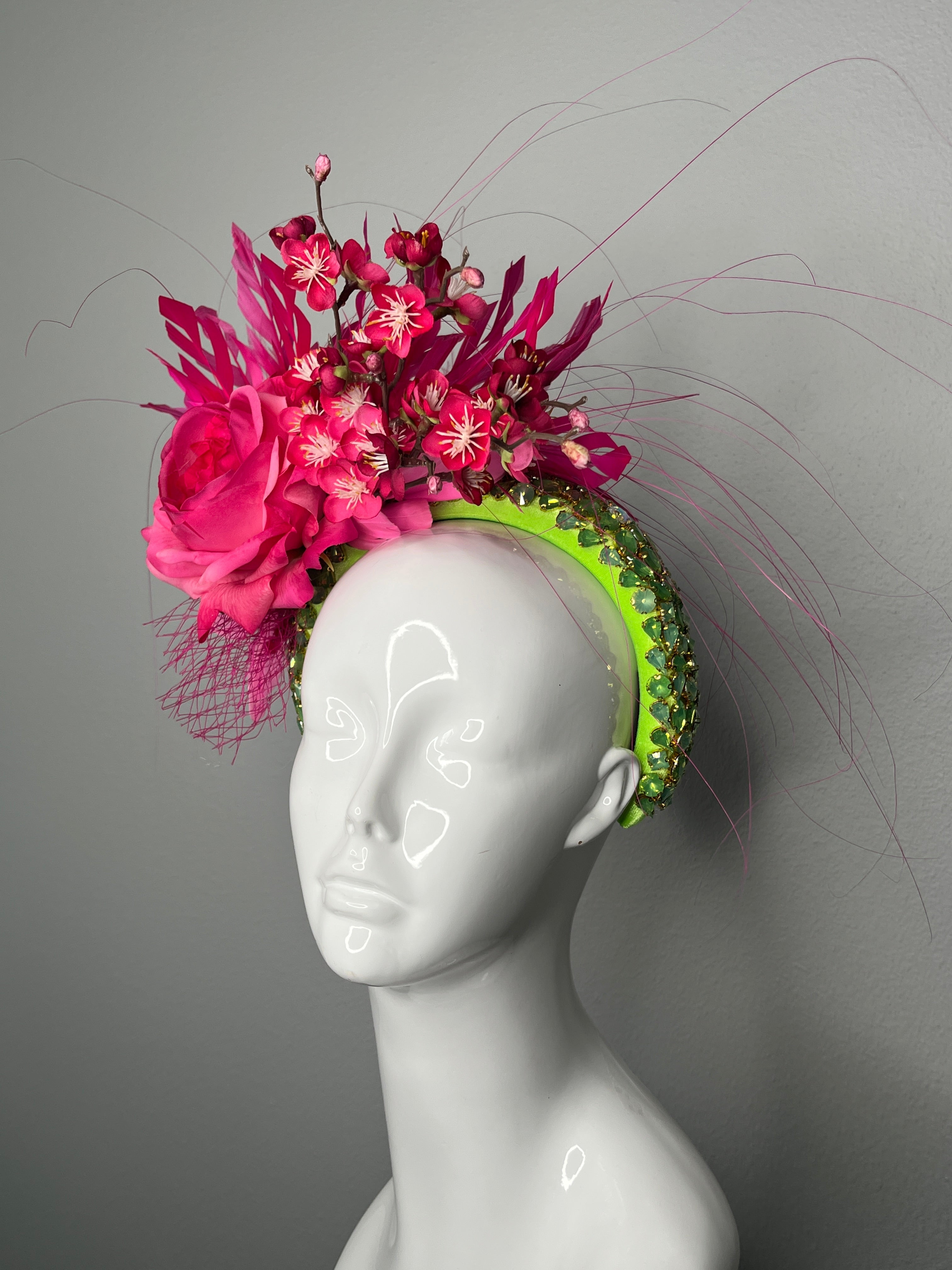 Electric Bloom Neon Grün & Fuchsia Statement Faszinator