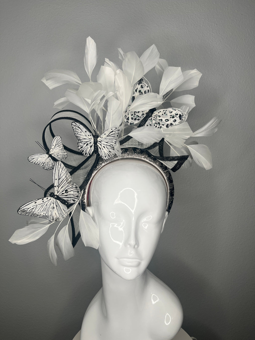 Noir Papillon Crown Fascinator Hut