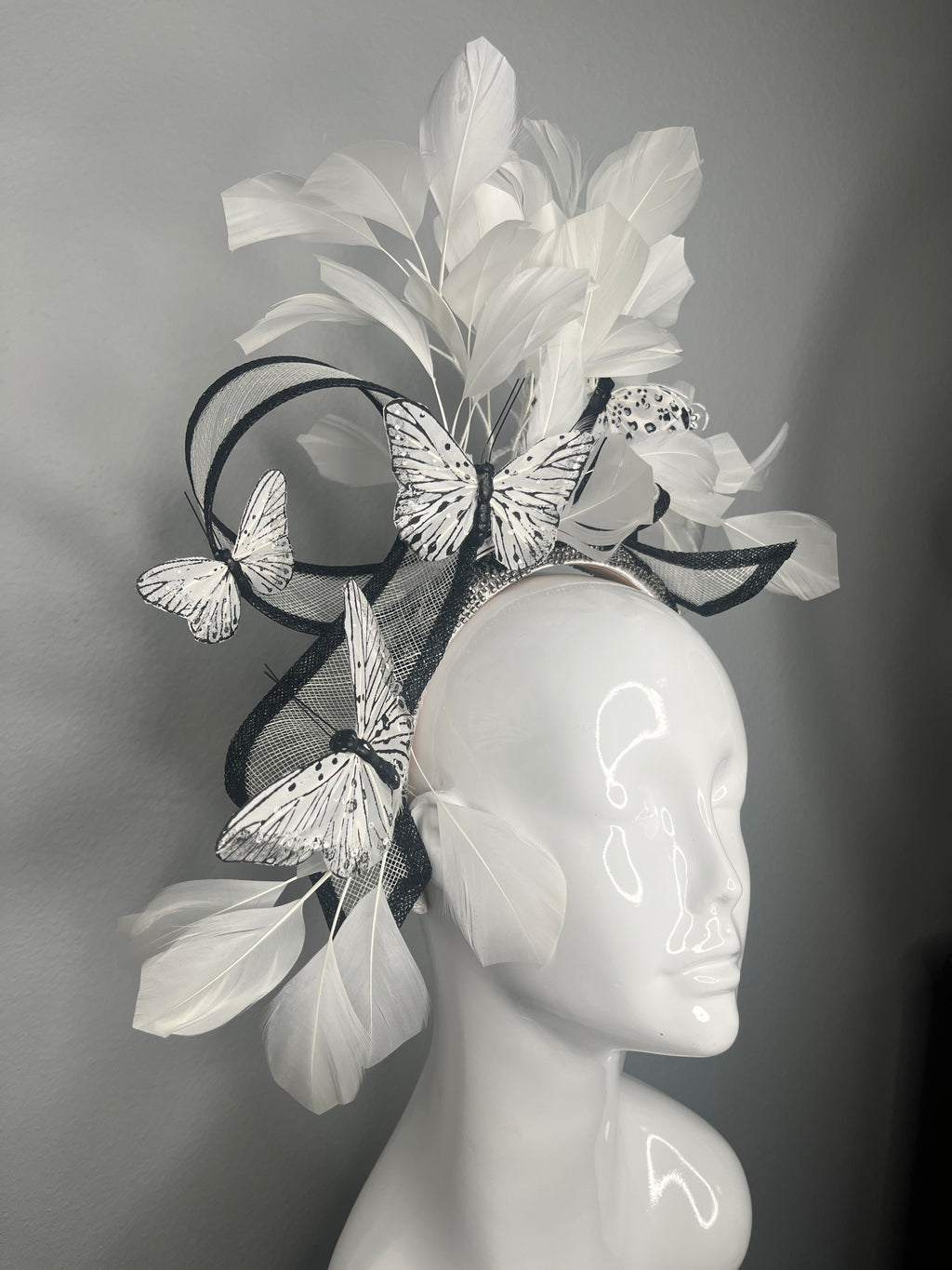 Noir Papillon Crown Fascinator Hut