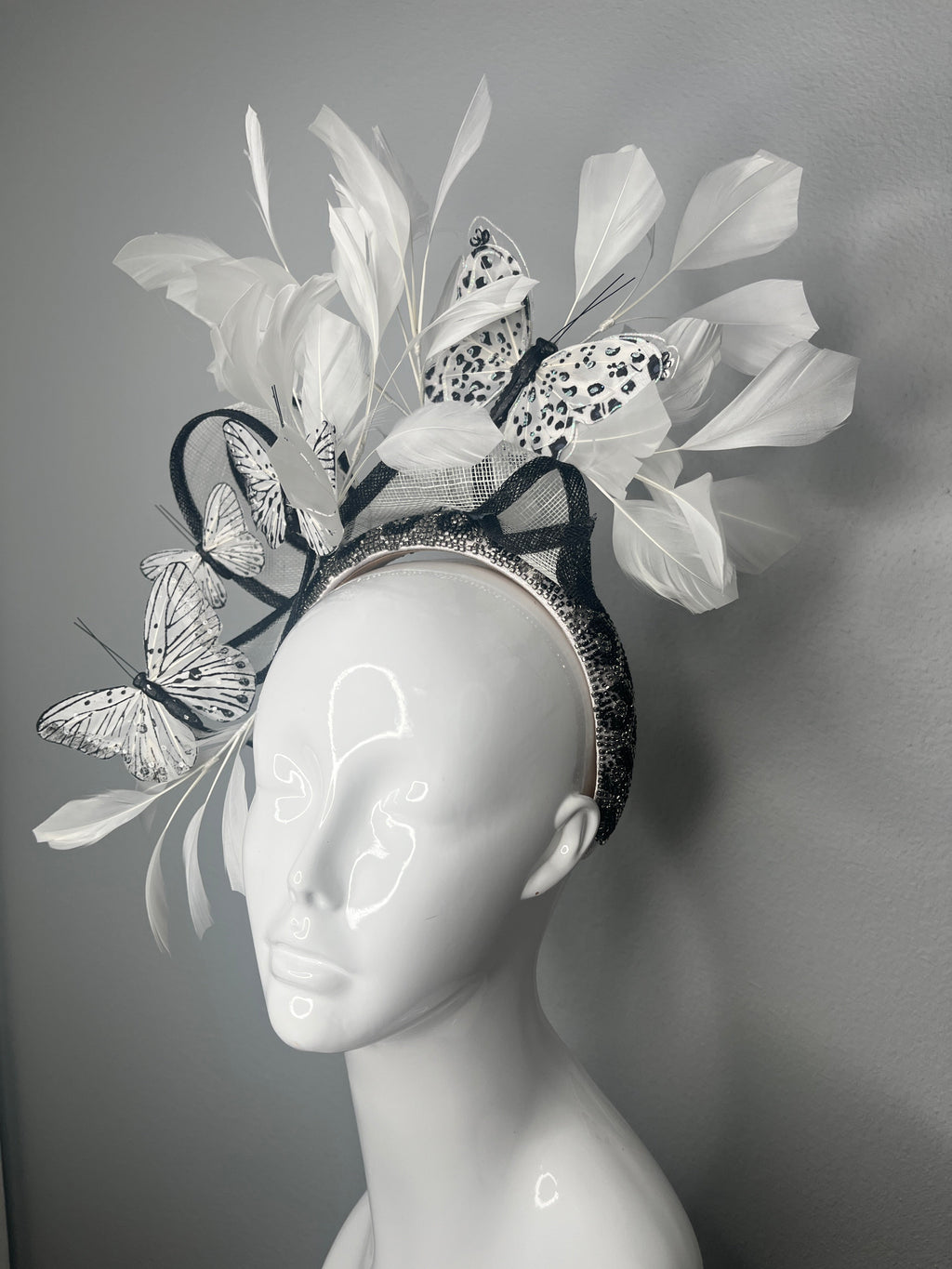 Noir Papillon Crown Fascinator Hut