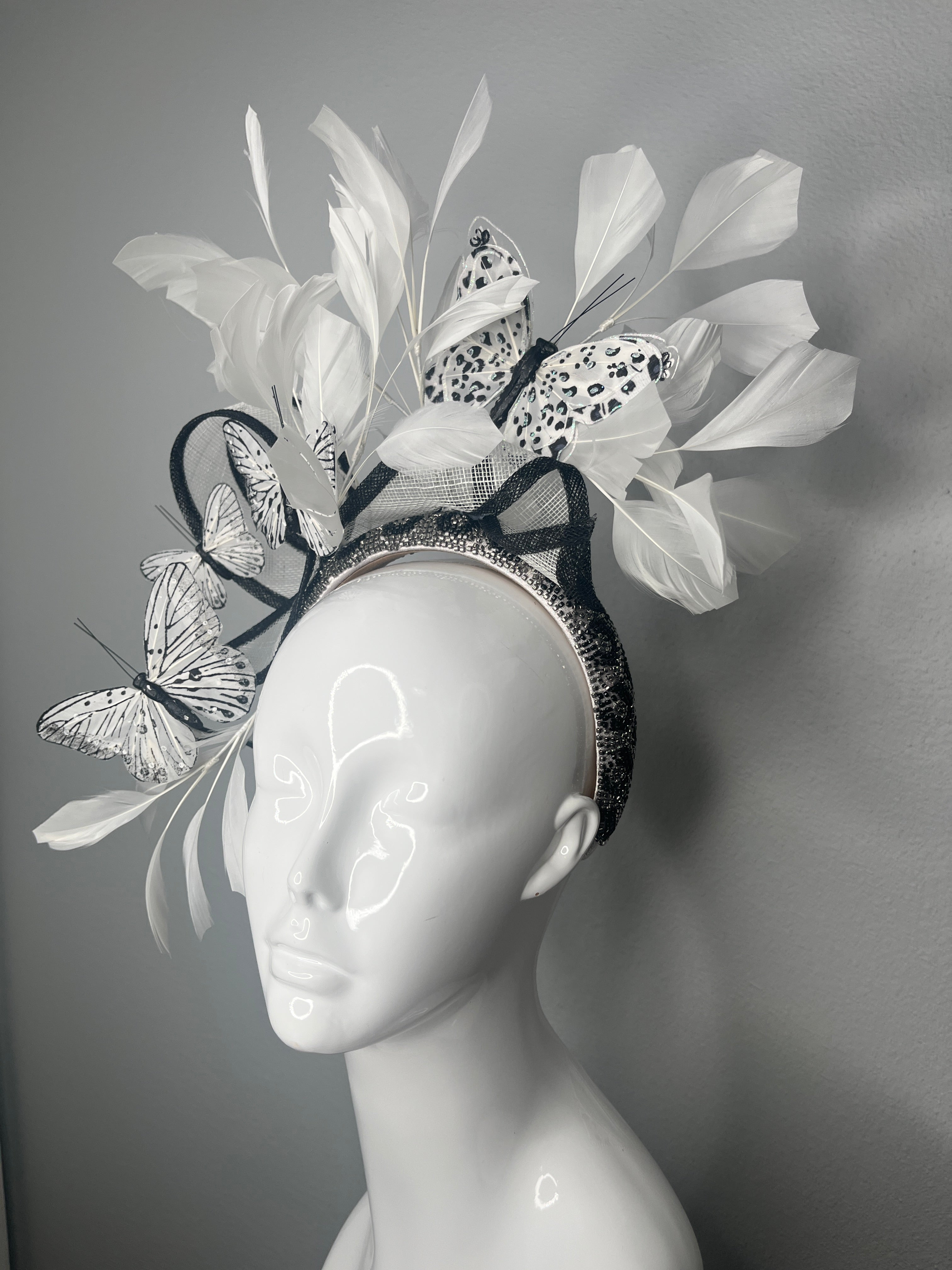 Noir Papillon Crown Fascinator Hut