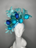 Türkis und Königsblau Macaron Bloom Fascinator-Hut