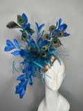Königsblau Federn Pfauenblau Schmetterling Fascinator Hut