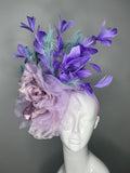 Lavendelfedern und Seafoam Blau Akzente Fascinator-Hut