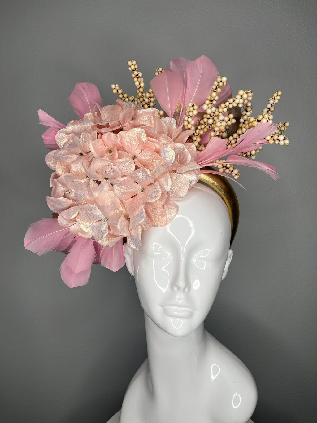 Blush Bloom Rosa Feder Fascinator Hut