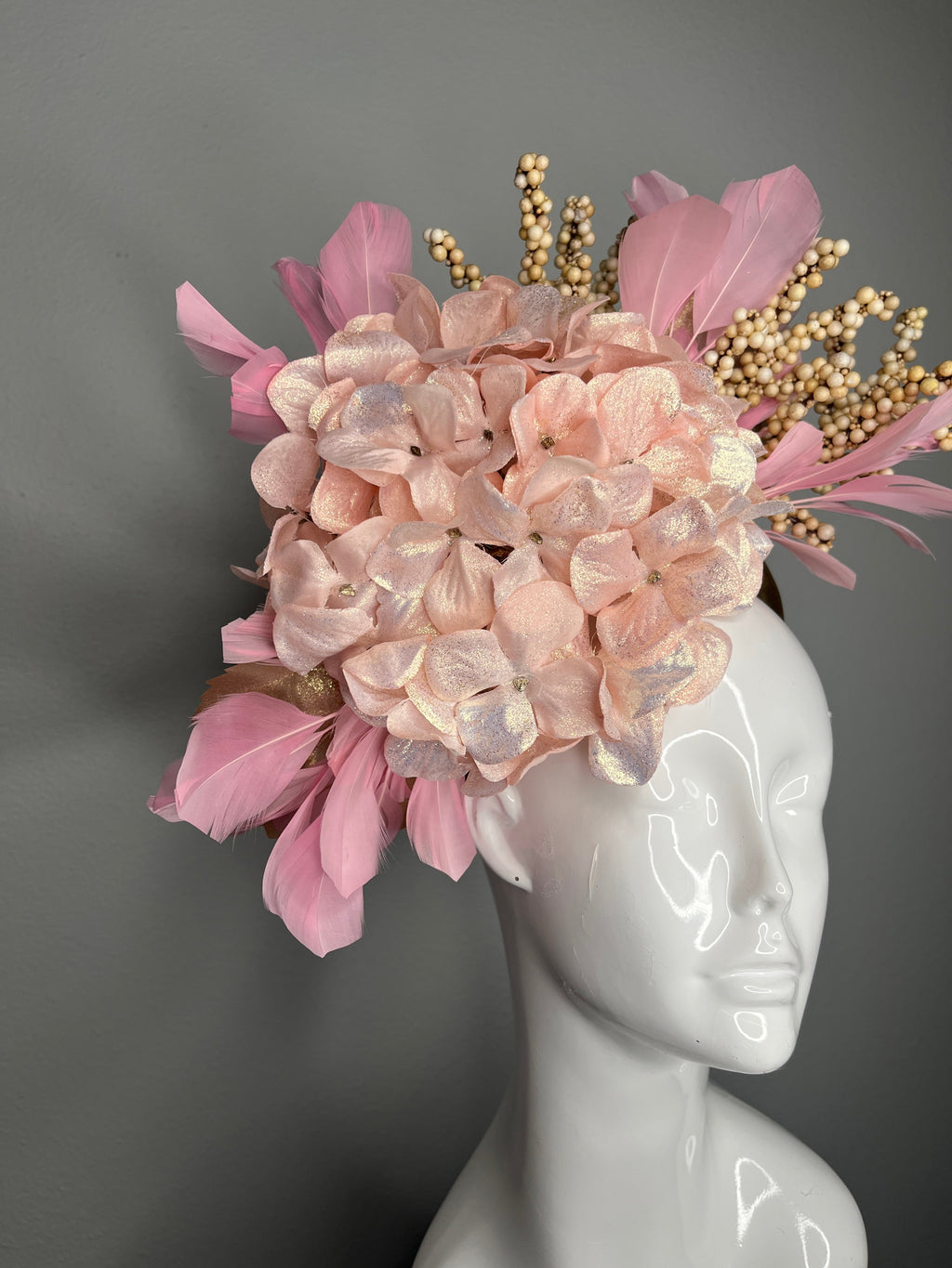 Blush Bloom Rosa Feder Fascinator Hut