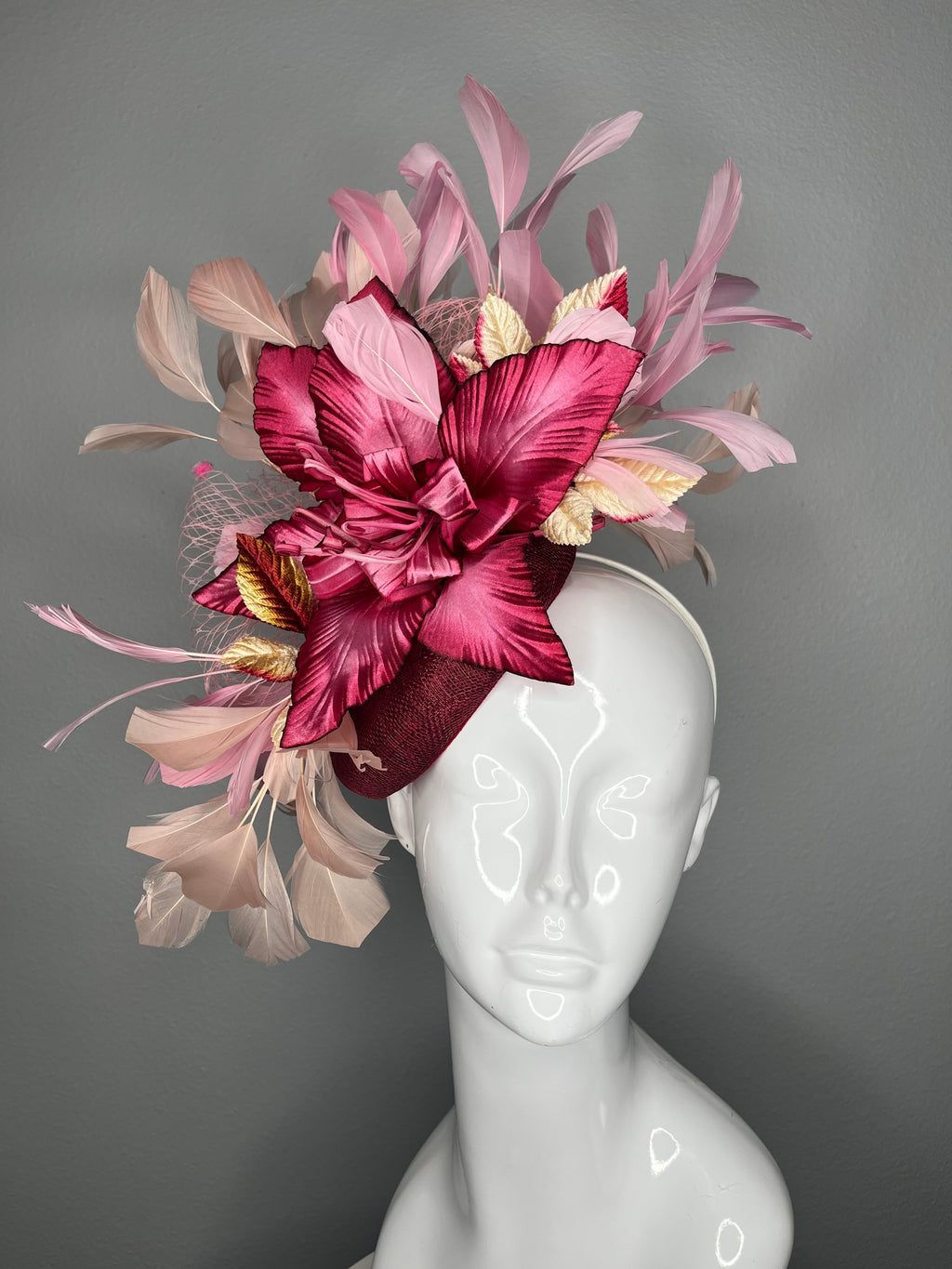Rosé Radiance Federn Fascinator Hut