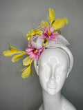 Blush & Lemon Bloom Fascinator – Kentucky Derby Gartenparty Kopfstück