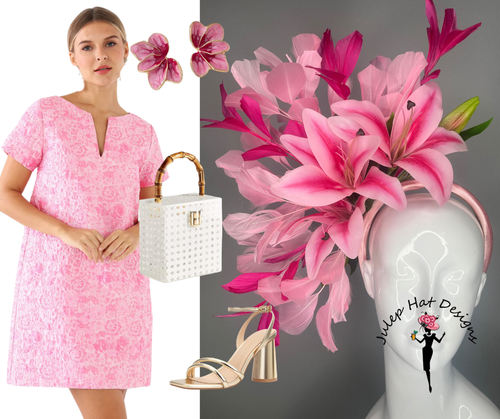 Blush & Fuchsia Stargazer Lily: Faszinator mit Federkaskade