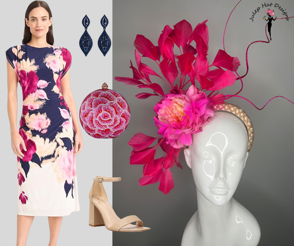 Leuchtrosa Feder Elektrische Bloom Fascinator Hut