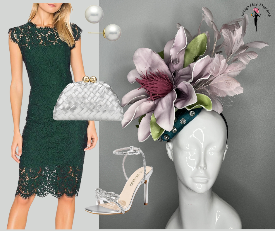 Blush Magnolia Jewel Feder Fascinator