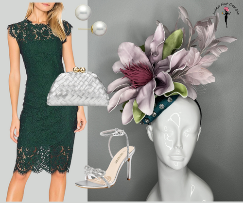 Blush Magnolia Jewel Feder Fascinator