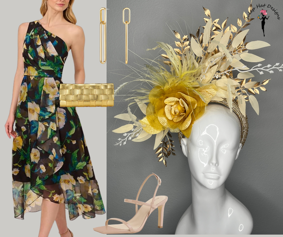 Golden Bloom Fascinator Hut